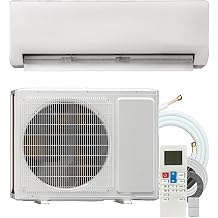 Mini Split AC/Heating System, Energy Efficient Inverter AC Unit with 1 Ton Heat Pump, 12000/18000/24000BTU Air Conditioner, Coverage Area Up to 750 Sq.Ft 115V-230V 230V-12000BTU