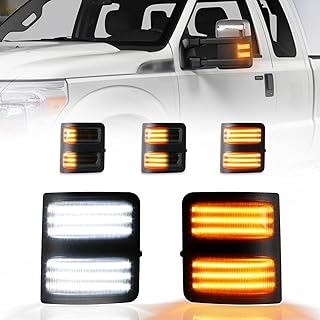 Sequential LED Side Mirror Marker Switchback Turn Signal Lights Replacement for 2008-2016 Ford F250 F350 F450 F550 Super Duty Mirror Marker Lamps, 2 Packs