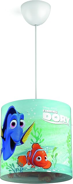 Philips 717519026 E27 23 W Plastic Disney Finding Dory Children's Pendant Lightshade, Blue