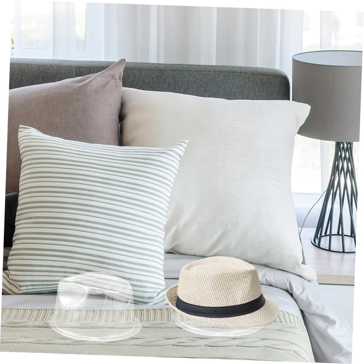 LABRIMP Soporte Para Sombrero Vaquero Rígido Pvc, Tamaño 57 Cm, Color Transparente, Resistente y Ligero, Expositor Para Sombreros De Casa y Viaje, Pack De 10 Unidades