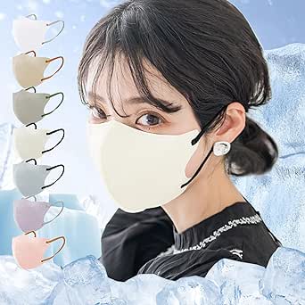 [ICHIMIZU] 小顔マスク【冷感3層薄型・通気性改良】3Dマスク 60枚(10枚×6パック) バイカラーマスク 薄いマスク 不織布マスク 立体マスク【適格請求書発行事業者】 口元の空間確保 男女兼用 曇りにくい 耳が痛りにくい