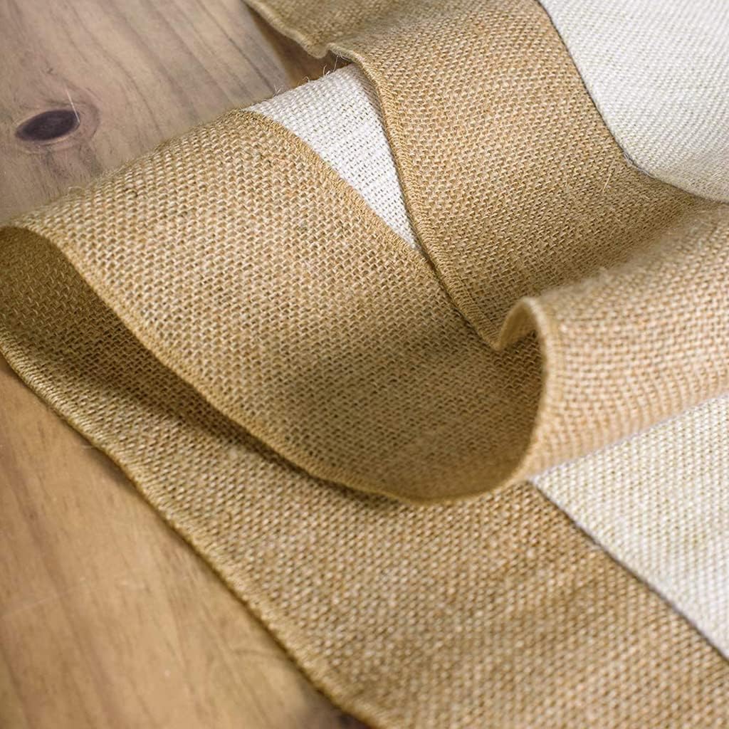 Burlap Table Runner Splicing Table Runner for Wedding Shower Rustic Home Farmhouse Dining Table Decor(E,30x240cm)