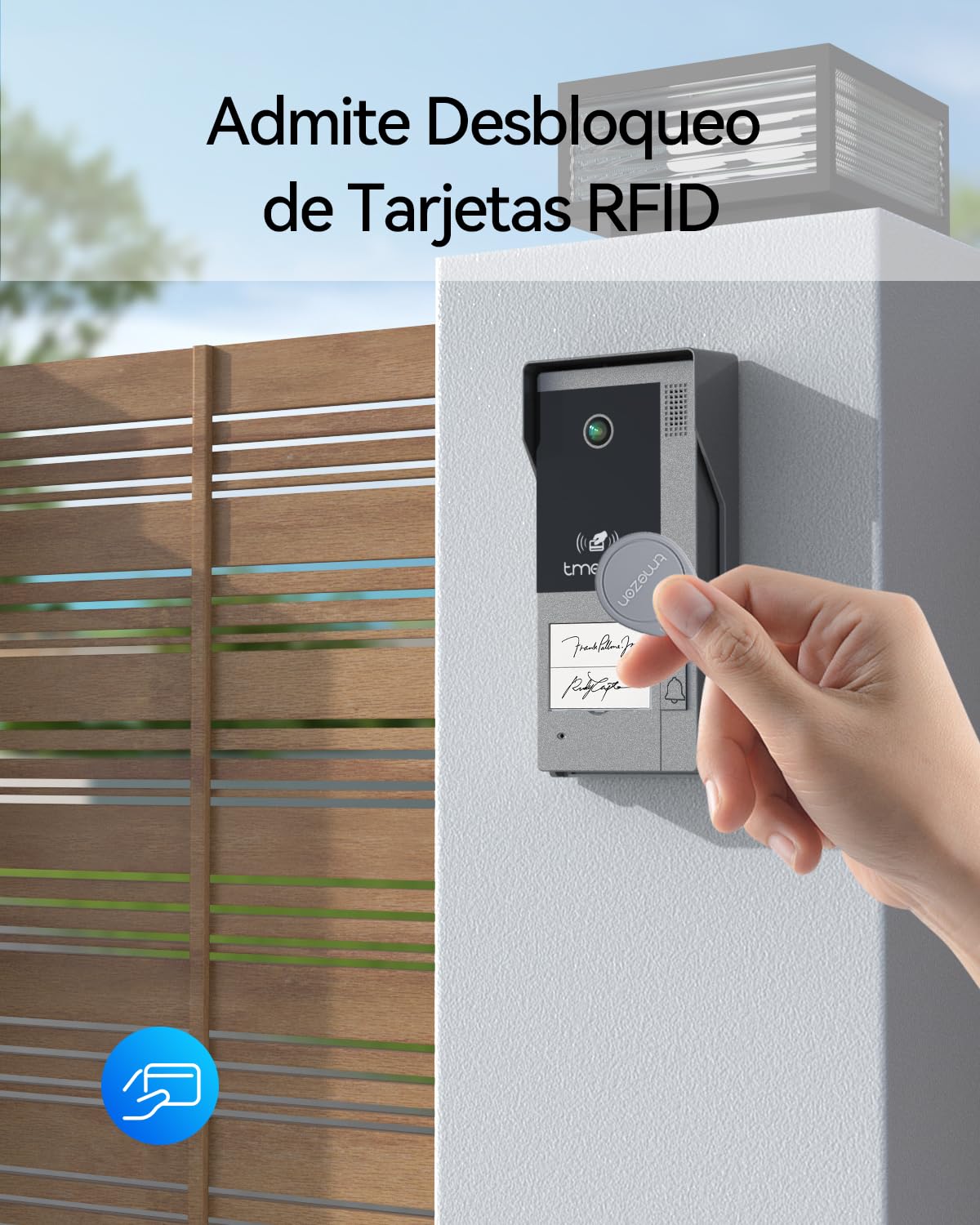 TMEZON Videoportero WiFi 2 Hilos,1080P Timbre Video Sistema Intercomunicador,Pantalla táctil IP de 7",Detección de Movimiento Humano,Desbloqueo por App/Tarjeta RFID,Grabación y reproducción,2 Familia