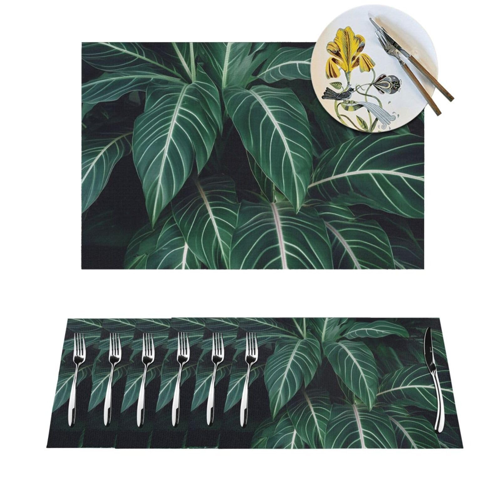Sets de table anti rayures et chaleur lot de 6 en PVC tissé pour protéger les tables en bois