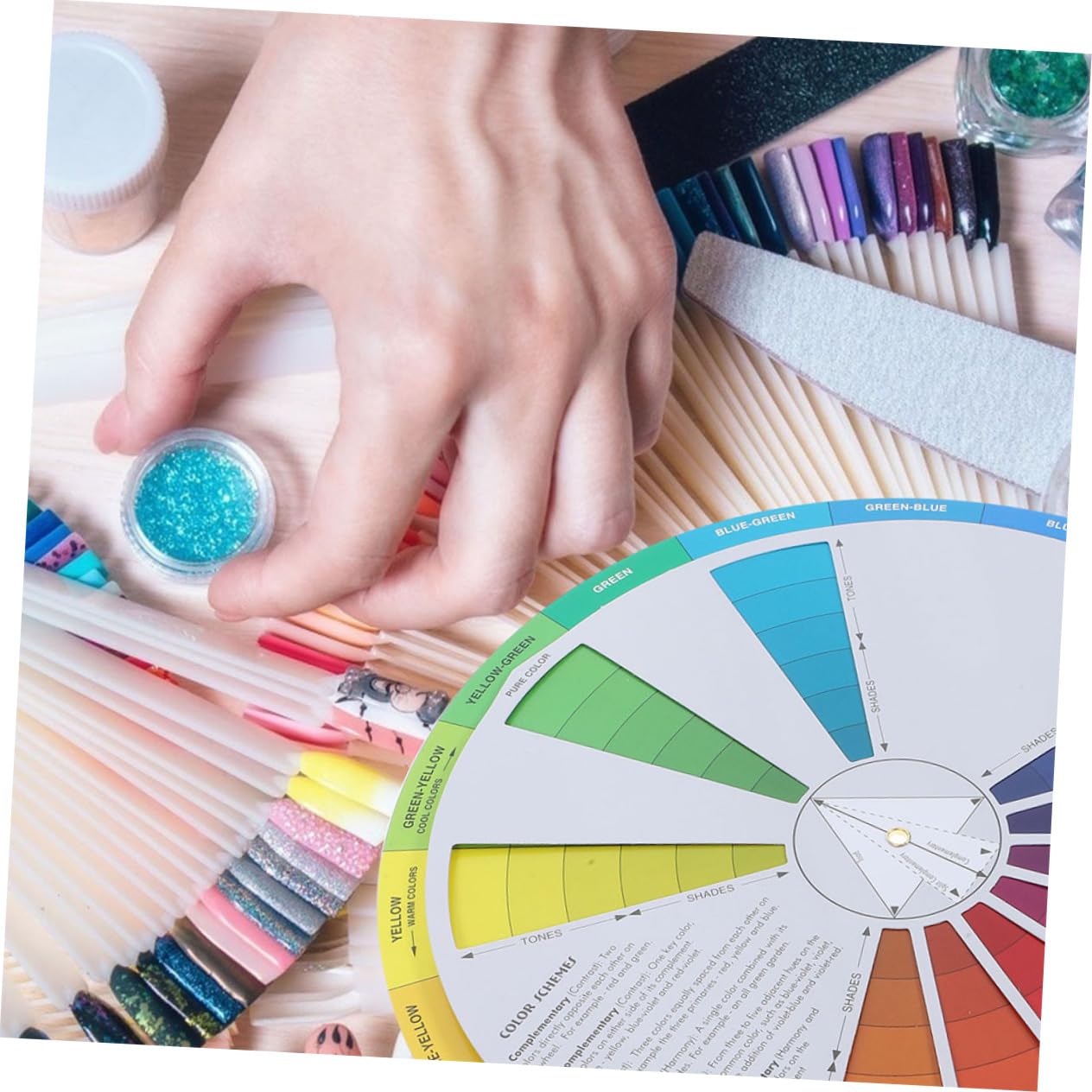 Veemoon 4pcs Wheel Paint Mixing Learning Tool Card Gradient Wheel for Artists Rotatable Learning Chart