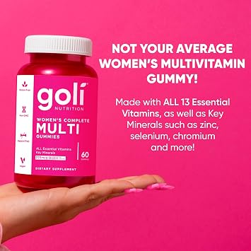 Goli Women's Multi Gummies - Complete Daily Multivitamin with All 13 Essential Vitamins, Biotin, Zinc - Supports Hair, Skin, Nails, Immune System - Vegan, Non-GMO, Gluten-Free - 60 Count (2 Pack)