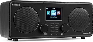 Audizio Foza - Radio WiFi Internet con Dab+ FM Bluetooth 5.0 USB AUX y Pantalla TFT 2.8” a Color, Altavoces estéreo, Mando a Distancia, Entrada Auriculares y diseño Elegante en Color Negro