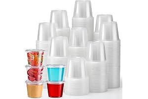 5.5 oz Portion Cups with Lids - 240-Set Souffle Cups with Lids