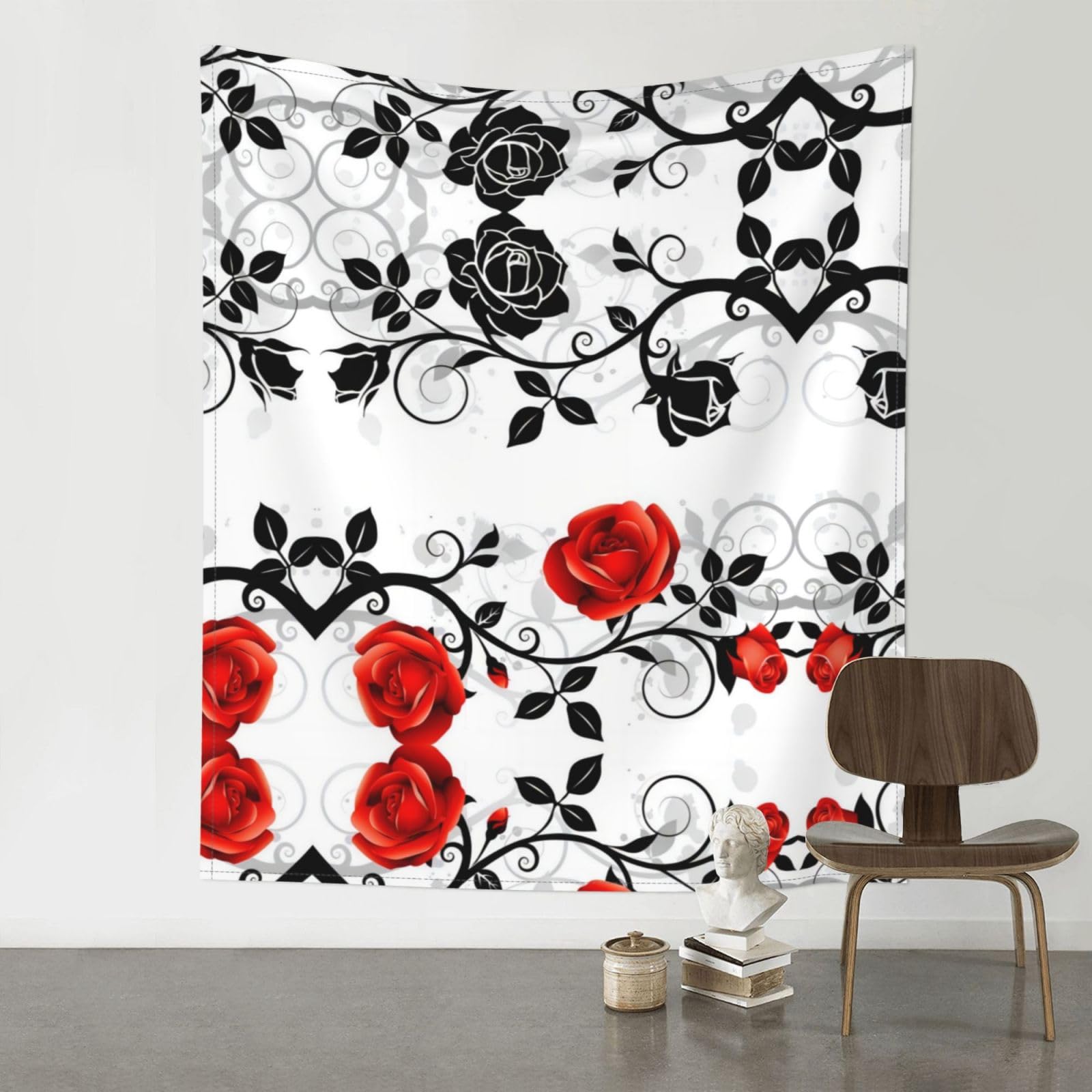 YYHWHJDE Floral Rose Ivy With Leaves Spring Prints 60x51in Wall Tapestry – Elevate Your Space with a Versatile & Cozy Throw Blanket for Dorms, Beach & Home