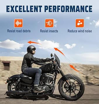 Windshield Fit for Dyna Iron 883 Softail Sportster 883 Street Bob, Black | Complete Mounting Kit, Universal Fits for 39-50mm Front Fork, Double Bubble Enhanced Wind Protection, Durable PC, Bolt-On