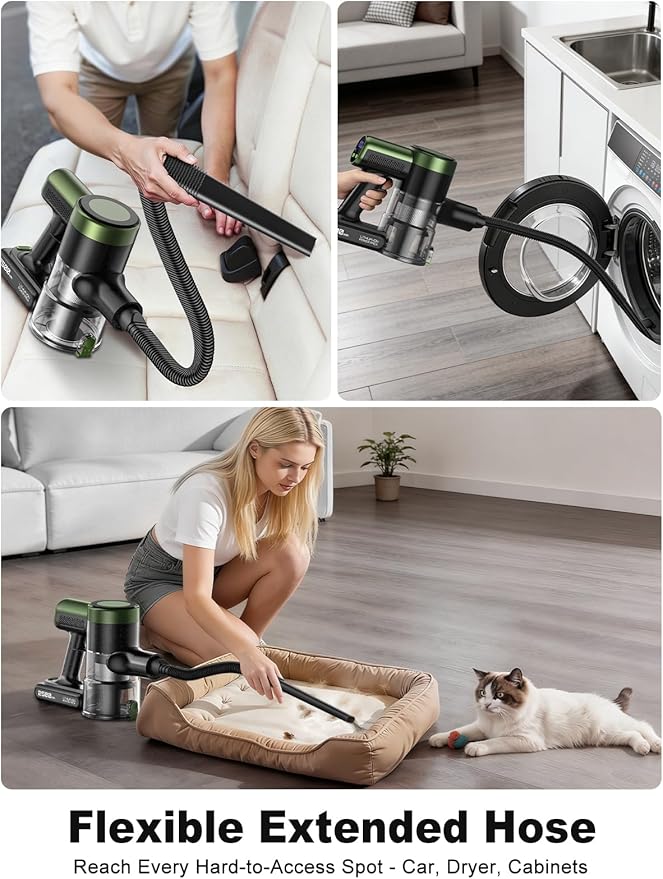 Aspiradora Inalámbrica Escoba 58kPa con Filtro HEPA y Autono miniatura 7