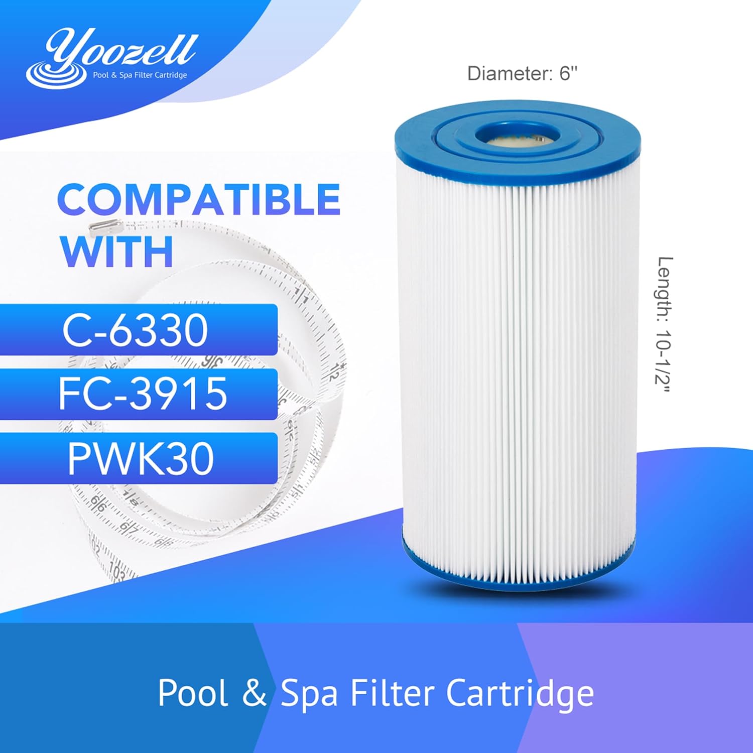PWK30-EC Spa Filter Cartridge Replaces for C-6330,C-6430,FC-3915, CCP498, 13004, AK-5005, XLS-602, FC-3915M, Hot Springs 31489, Darlly 60307, 30 sq.ft Drop in Hot Tub Filter, 2 Pack - Image 3