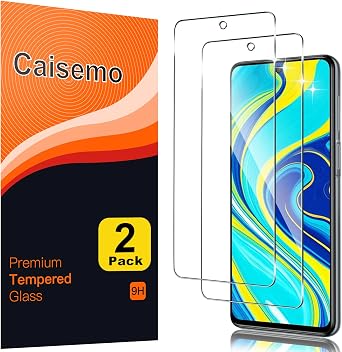 2 Pack For Xiaomi Redmi Note 9S, Redmi Note 9 Pro, Tempered Glass Screen Protector,9H Hardness, Anti Scartch,Soft Touch