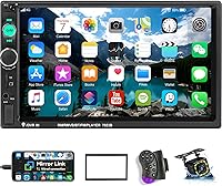 Vista 1 de UNITOPSCI Estéreo de coche doble DIN de 7 pulgadas con pantalla táctil de audio para automóvil con audio Bluetooth, llamadas manos libres, cámara