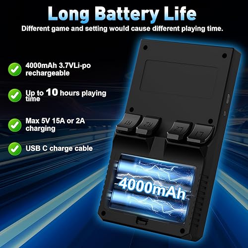 Miniatura 6 de Hugawello V40 MAX dispositivo de mano, 40000 en 1 mini videoconsola retro para juegos de alta definición, pantalla IPS de 4 pulgadas, 256 GB de RAM,