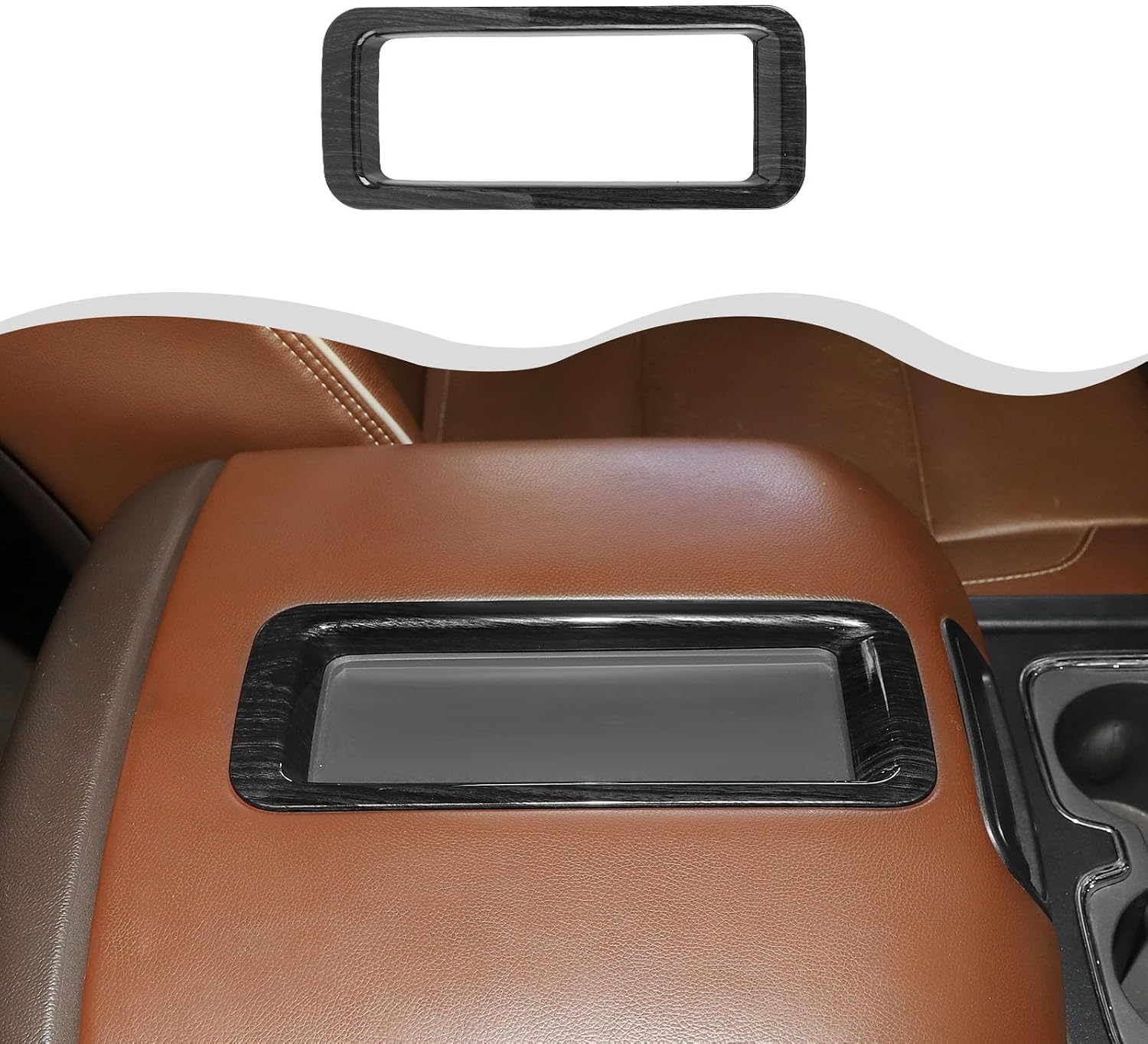 for Chevy Silverado Interior Center armrest Storage Box Organizer Cover Compatible with Chevy Silverado/Suburban/Tahoe/GMC Yukon 2014-2018(ABS, Carbon Fiber Black,1Pc)