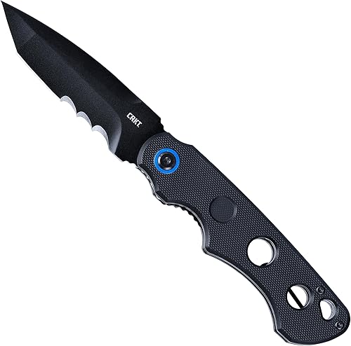 CRKT A.B.C. EDC Cuchillo de bolsillo plegable: cada día con apertura asistida, pivote de rodamiento de bolas IKBS, bloqueo de trazador, mango G10