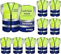 Vista 43 de BeautyWill Chaleco de seguridad personalizado con logotipo Clase 2 Chaleco reflectante de alta visibilidad Chaleco de trabajo protector