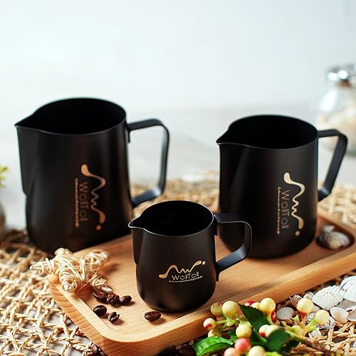 Miniatura 8 de Jarra de espuma de café Expresso de 12 onzas, jarra de café y leche al vapor, perfecta para máquinas espresso, espumadores de leche, Latte Art