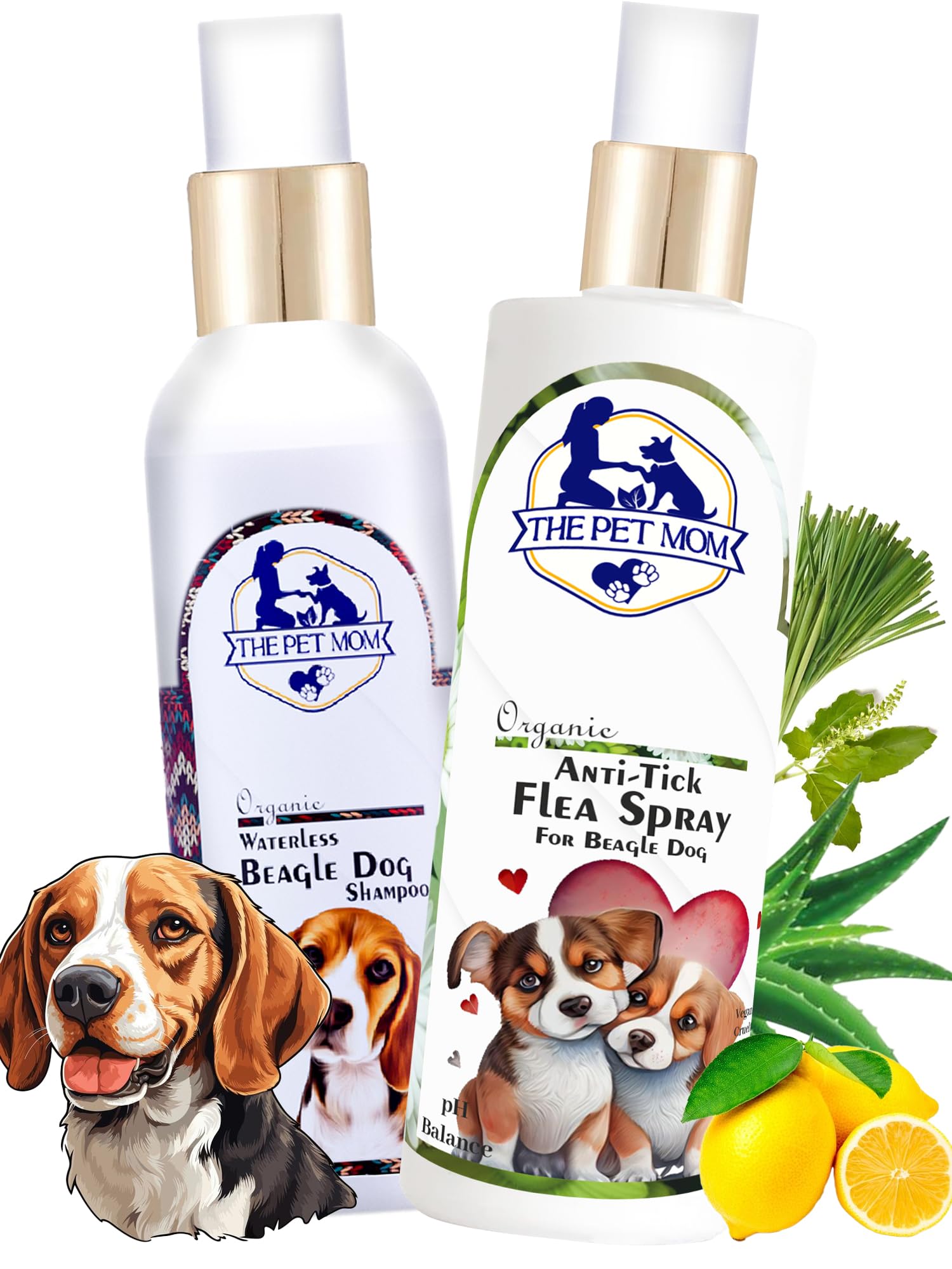 The Pet Mom Organic Waterless Beagle Dog Shampoo Dry Bath Spray 200ml + Anti-Tick Flea Spray 200ml | Easy to Use Dog Shampoo for Clean, Conditioned, Soft & Smooth Coat |Anti-Itching & Tick Free Spray (B0CVW7SCB5) Amazon Price History, Amazon Price Tracker