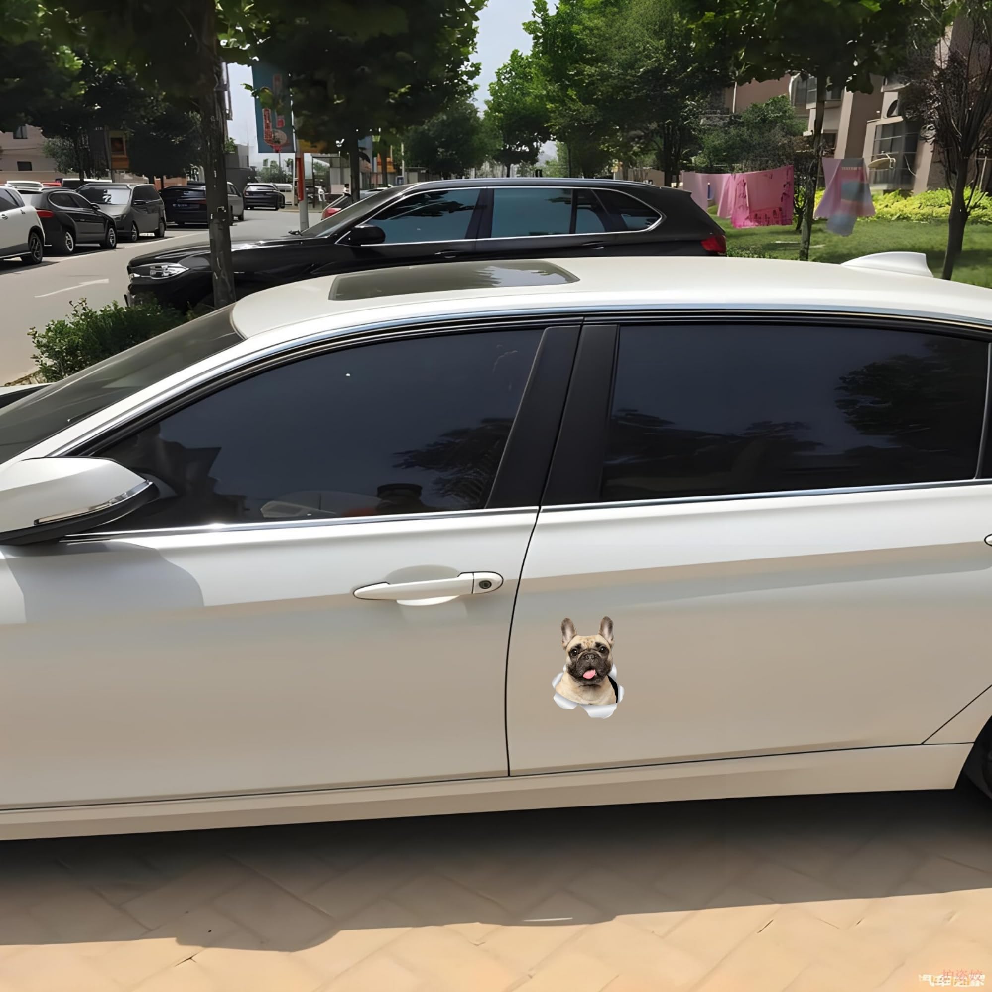 Adesivo Per Auto Con Bulldog 3D Riflettente - 15 Cm, Strappato, Divertente Per Cane, Decorazione Per Paraurti E Laptop