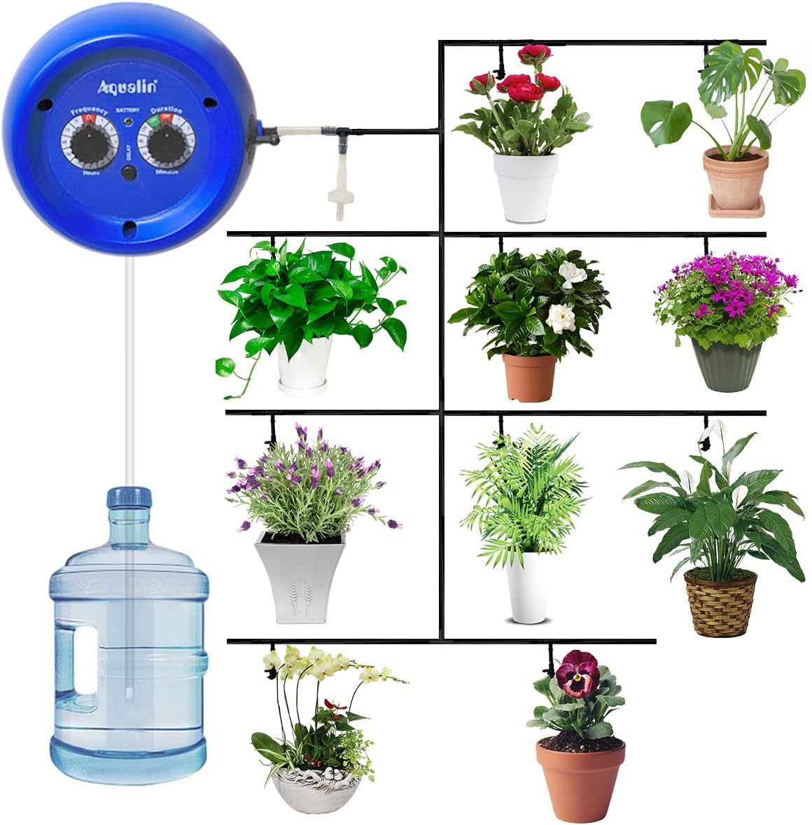DIY Micro Drip Irrigation Kit Watering Computer Irrigation System Controller for 10 Indoor Potted Plant