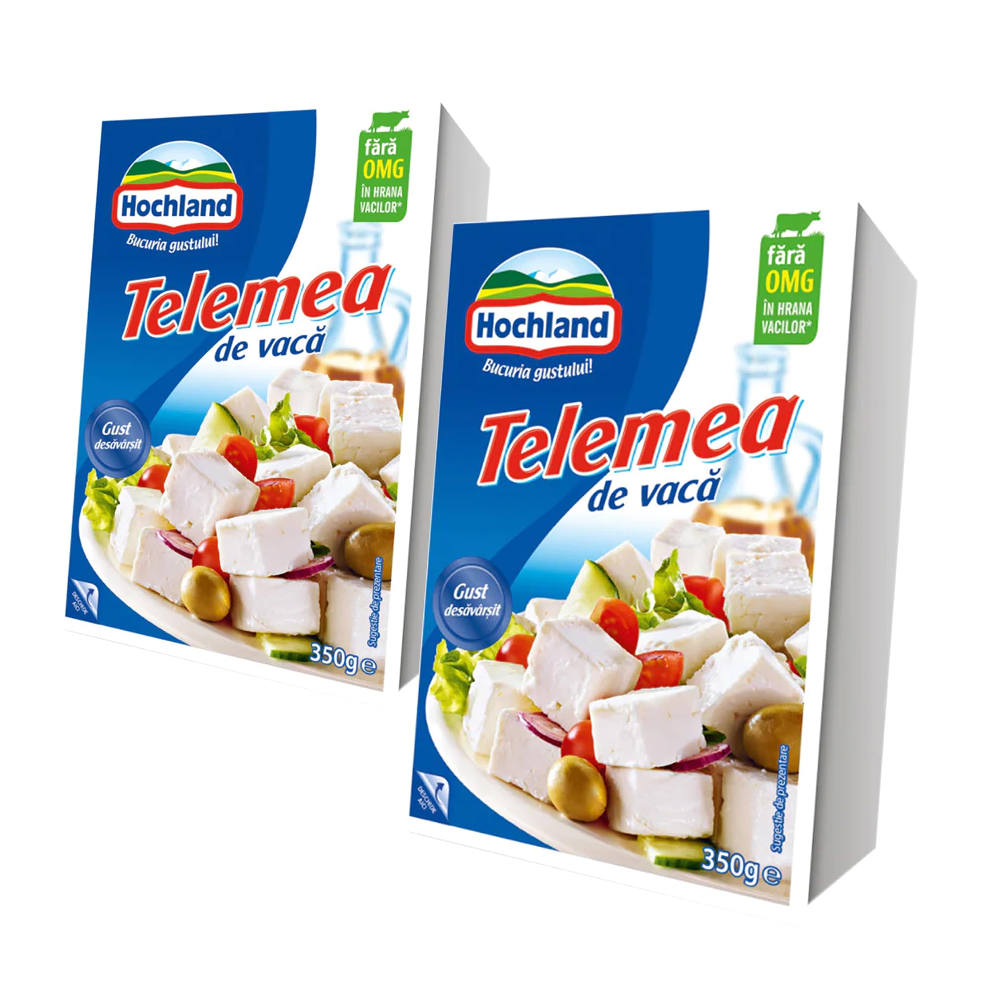 Hochland Telemea De Vaca 350g | Cow Milk Cheese | with Creamy Texture and Tangy Aftertaste | German Cheese (Telemea De Vaca 350g, 2 Pack)