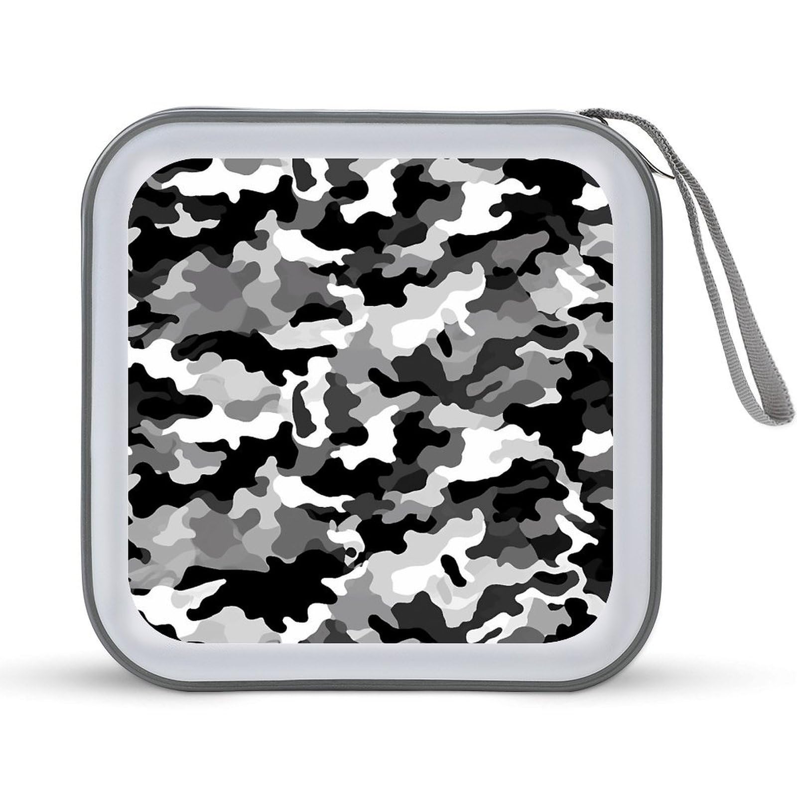 VstaDank Black Grey White Camo CD Case DVD Holder Storage Portable Carry Binder Holder Wallet Large Storage Disc Wallet Bag Hard Plastic DVD Disc Case Large Media Binder Capacity 40pcs