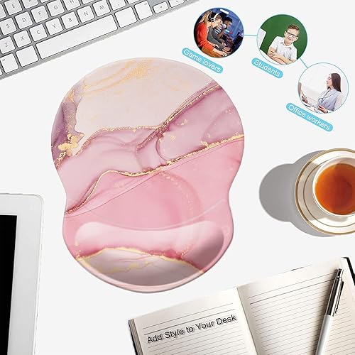 Miniatura 124 de Alfombrilla para mouse con soporte de muñeca, almohadilla antideslizante para mouse para oficina, computadora, laptop y Mac, cómoda y ligera