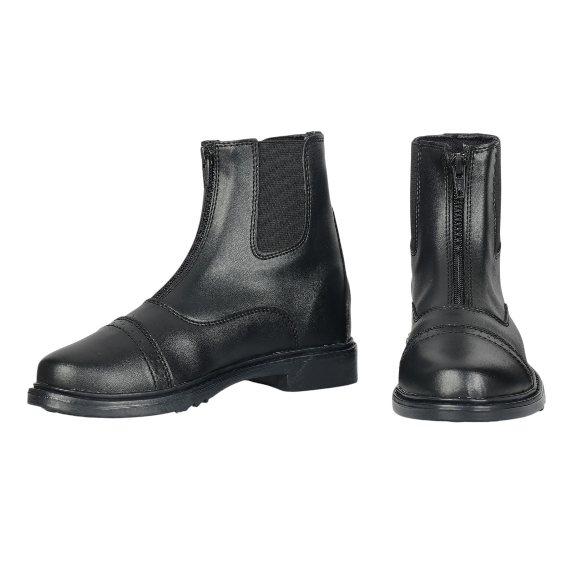 TuffRider Ladies Perfect Front Zip Paddock Boots - Black - 9.5