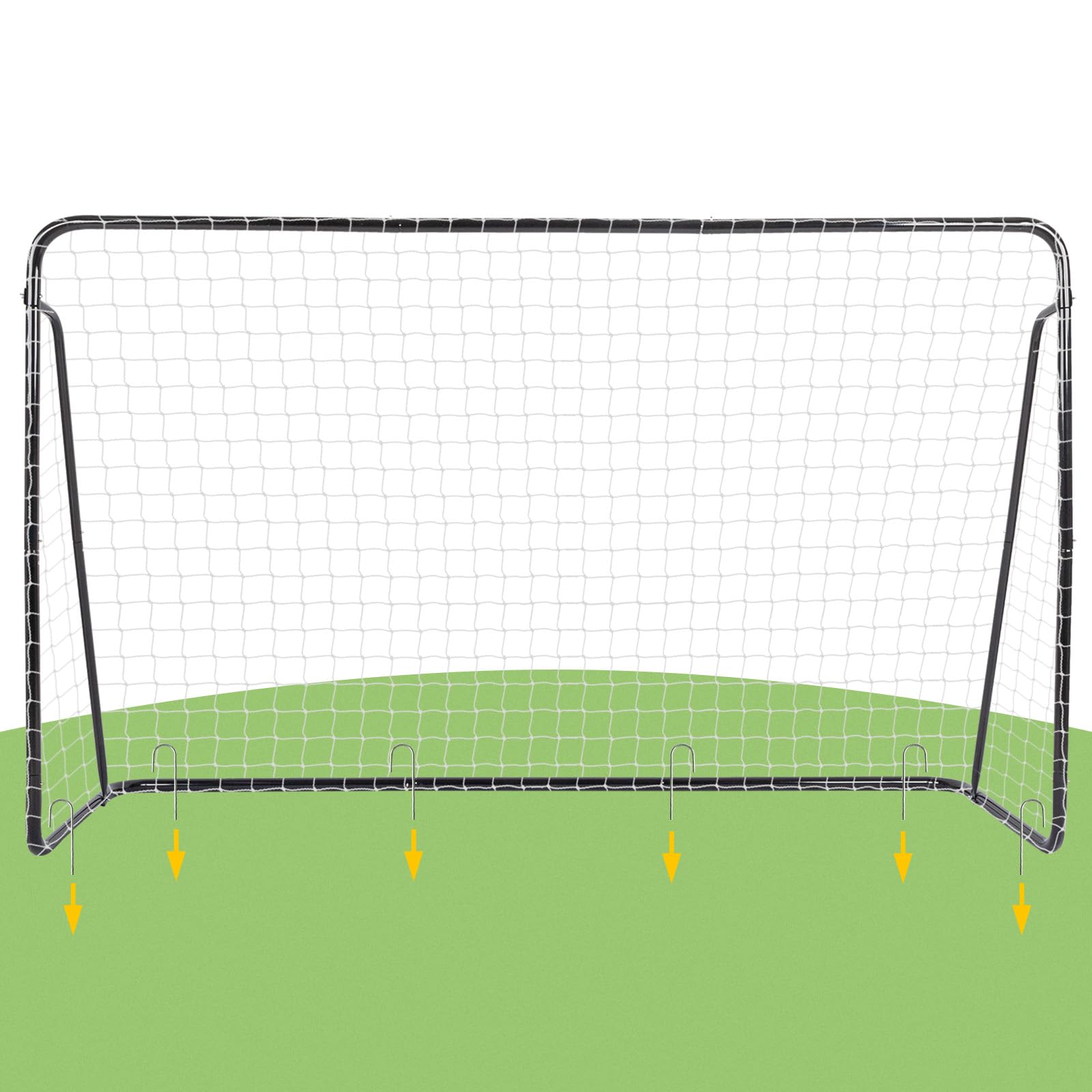 LALAHO But de Foot Cage de Foot pour Enfants 240x150x90 cm Cadre Robuste en Acier Galvanisé