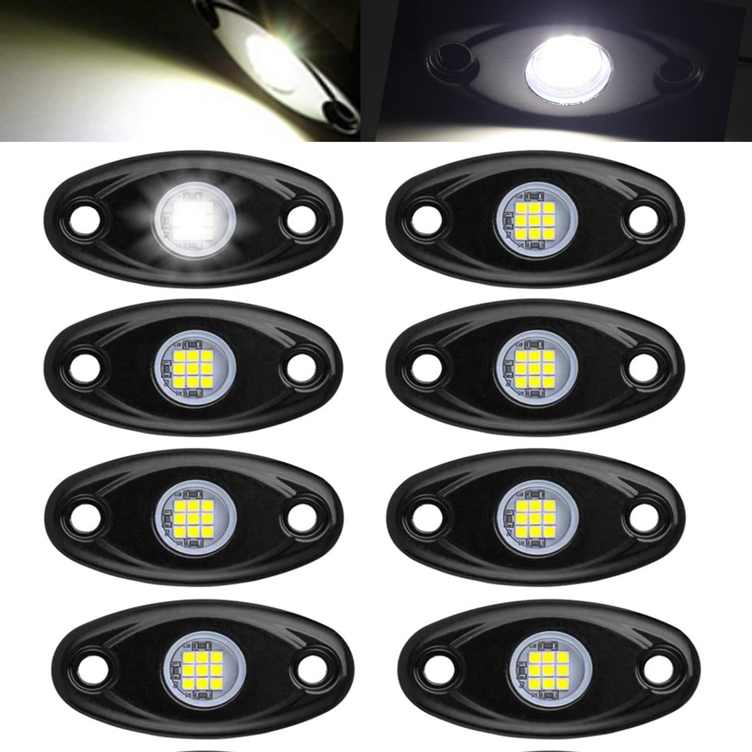 Calightskit 8 Pods White LED Rock Lights Kit