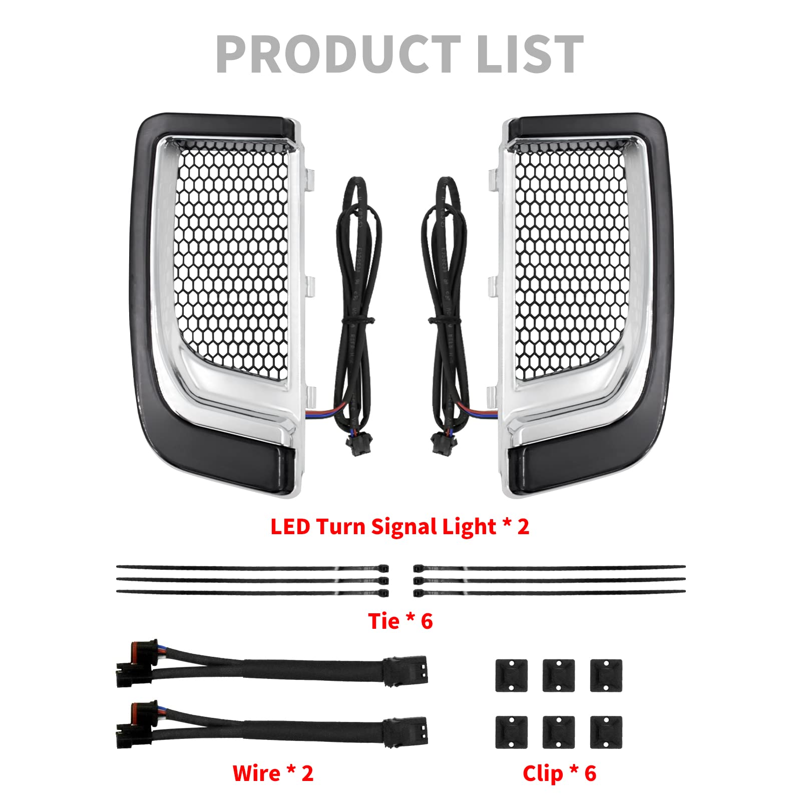 Amazon | HDBUBALUS バイク LED ロワー フェアリング グリル ターン