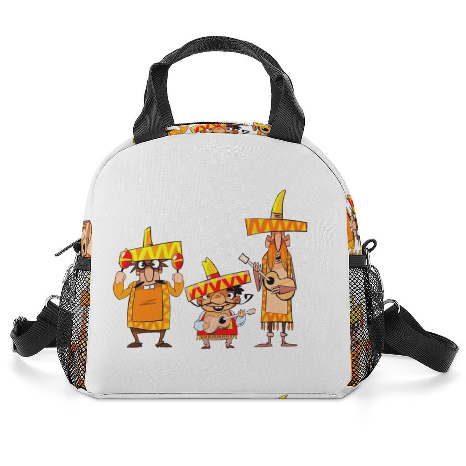 LafalPer Printed Lunch Satchel Bag Insulated Lunch Bags Reusable Lunch Box Tote Bag for Office School Picnic Cartoon Music Band