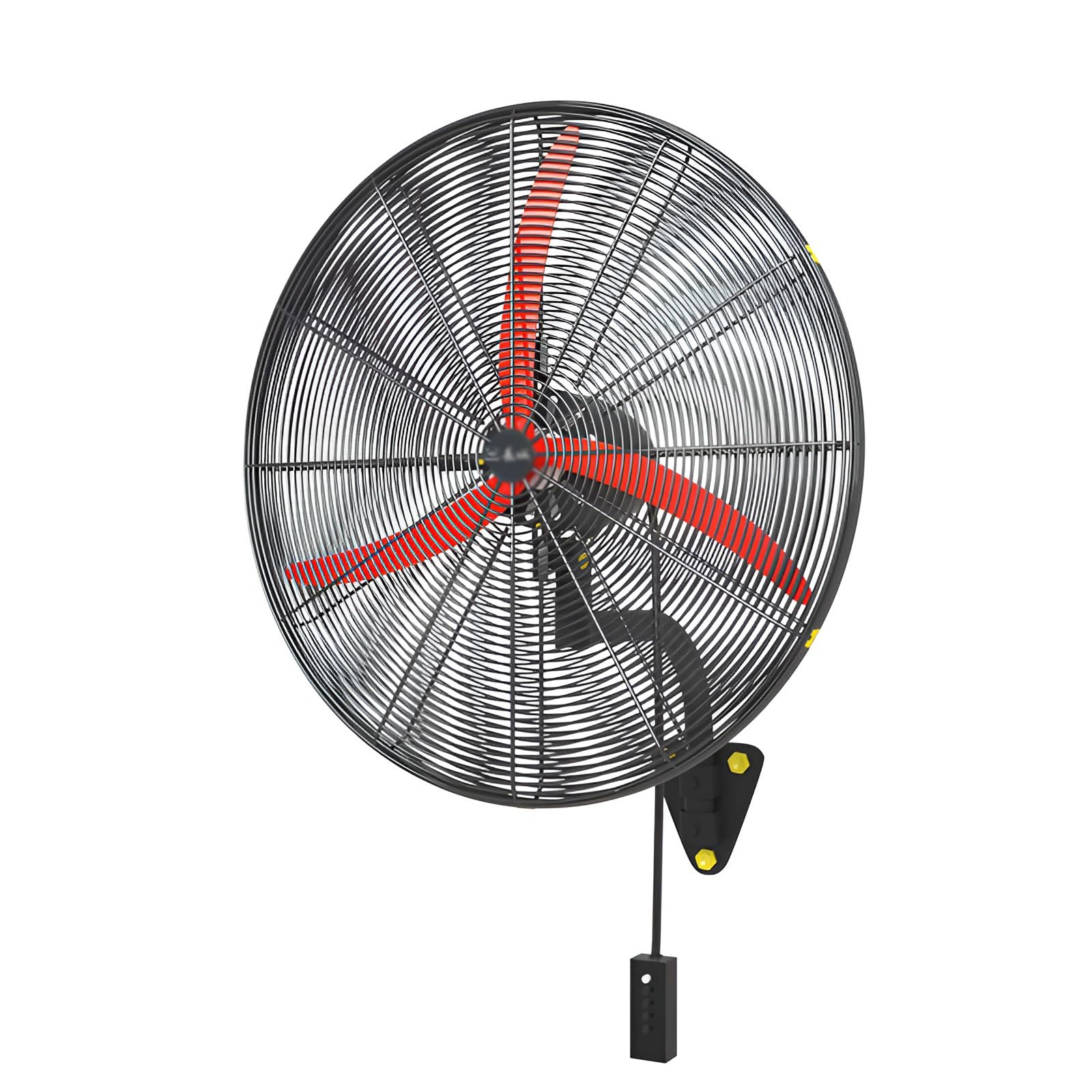Ventilador de piso, ventilador de pared oscilante industrial de alta resistencia, altura e inclinación ajustables con 3 velocidades, ideal para refrigeración en interiores y exteriores.