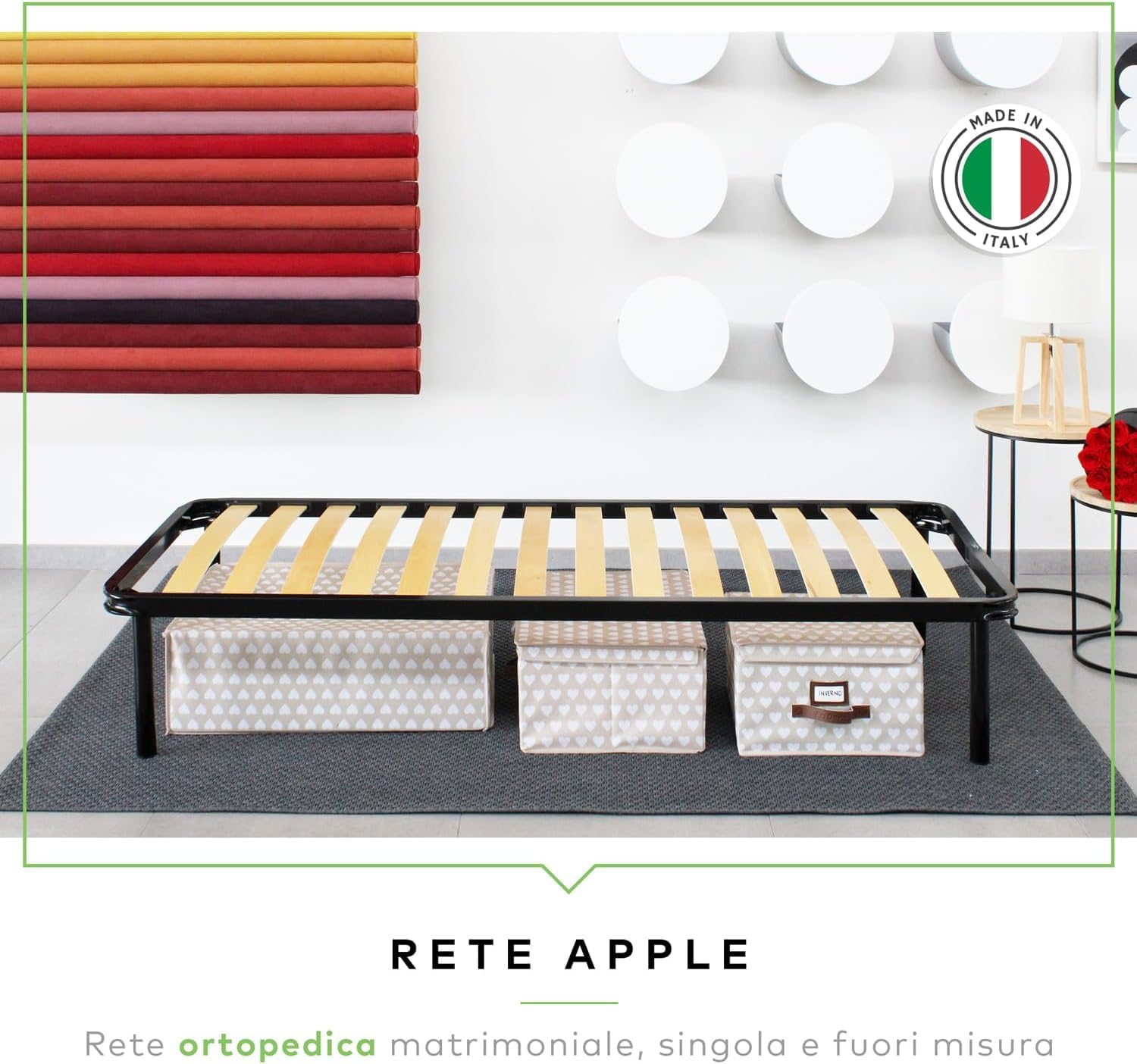 EVERGREENWEB Rete Letto Singolo 80x190 a Doghe in Legno + Kit 2 Doghe GRATIS con 4 Piedi Smontabili ORTOPEDICA Struttura portante in Ferro Rinforzata, Base Singola da Incasso per Letti e Materassi