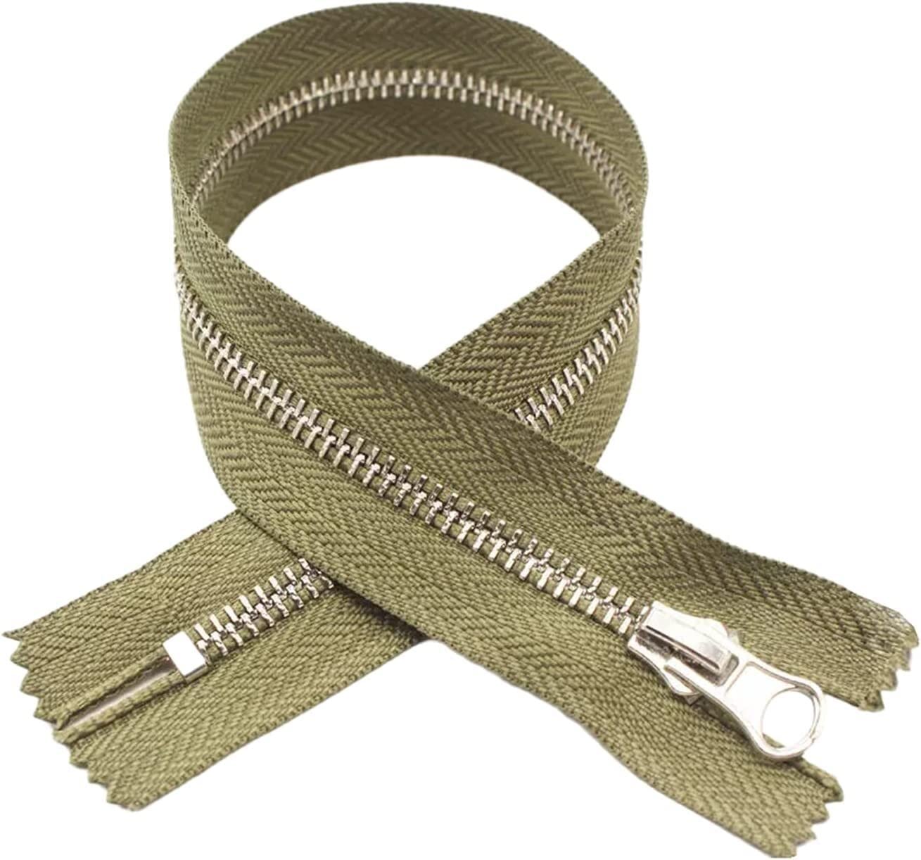 Double-Headed Zipper, Sewing zips,Invisible Zipper,Metal Zipper, 5 pcs 15/25/35/45cm 5# Multi-Color Closed-end Metal Zippers for Jackets, Pants, Bag DIY Sewing Accessories, Gray, 35cm (Color : Blauw,
