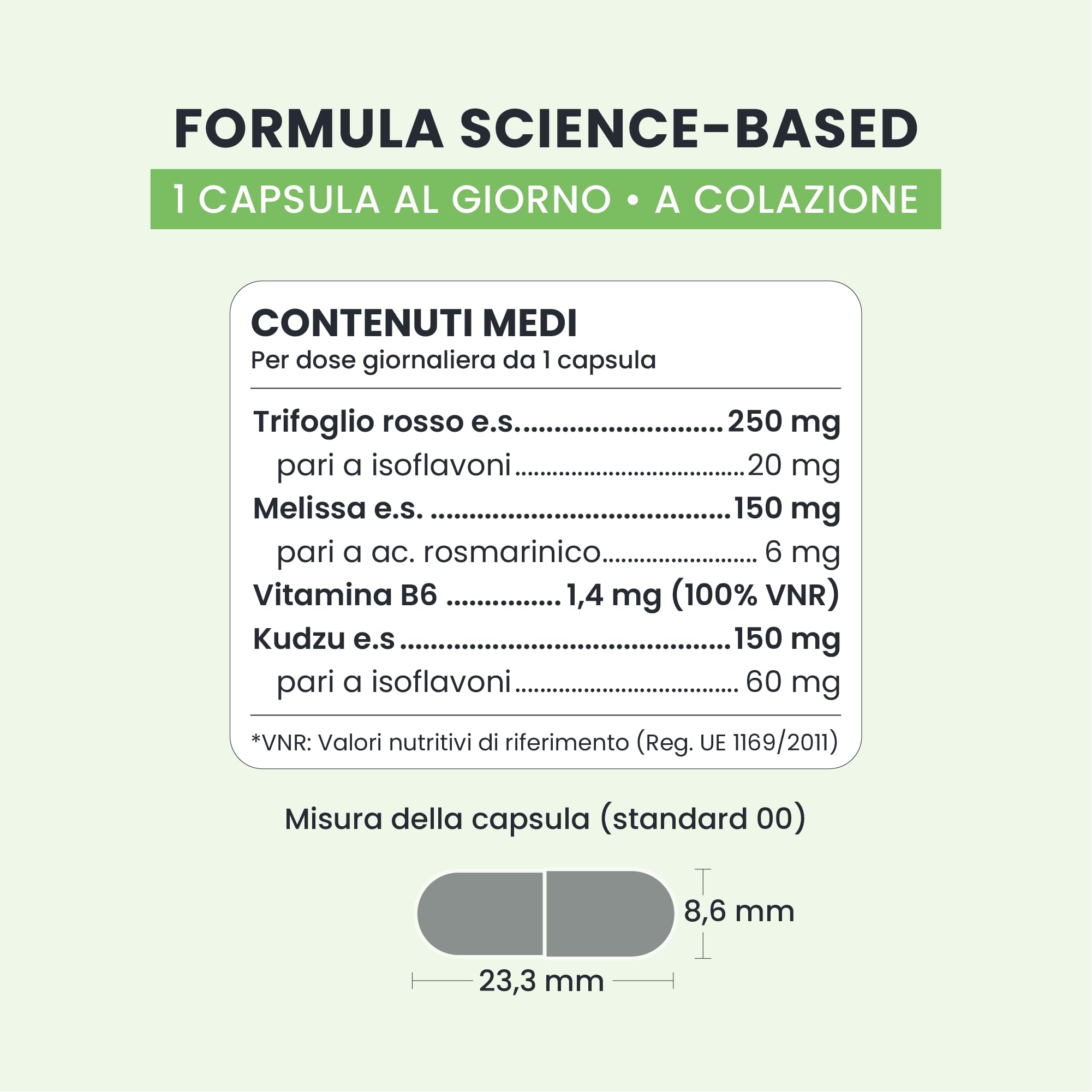 Woman Harmony - Integratore Menopausa & Benessere Femminile - Isoflavoni 80 mg - 30 giorni (60 caps) - Vegan, senza glutine e lattosio, aroma pesca - Melissa + Vitamina B6