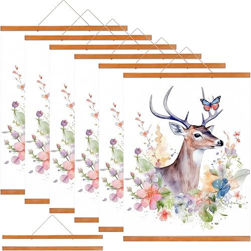 Marco magnético para colgar pósteres, 6 unidades, de 20 pulgadas de ancho, 20 x 28, 20 x 30, 20 x 26 pulgadas, de madera maciza, para colgar