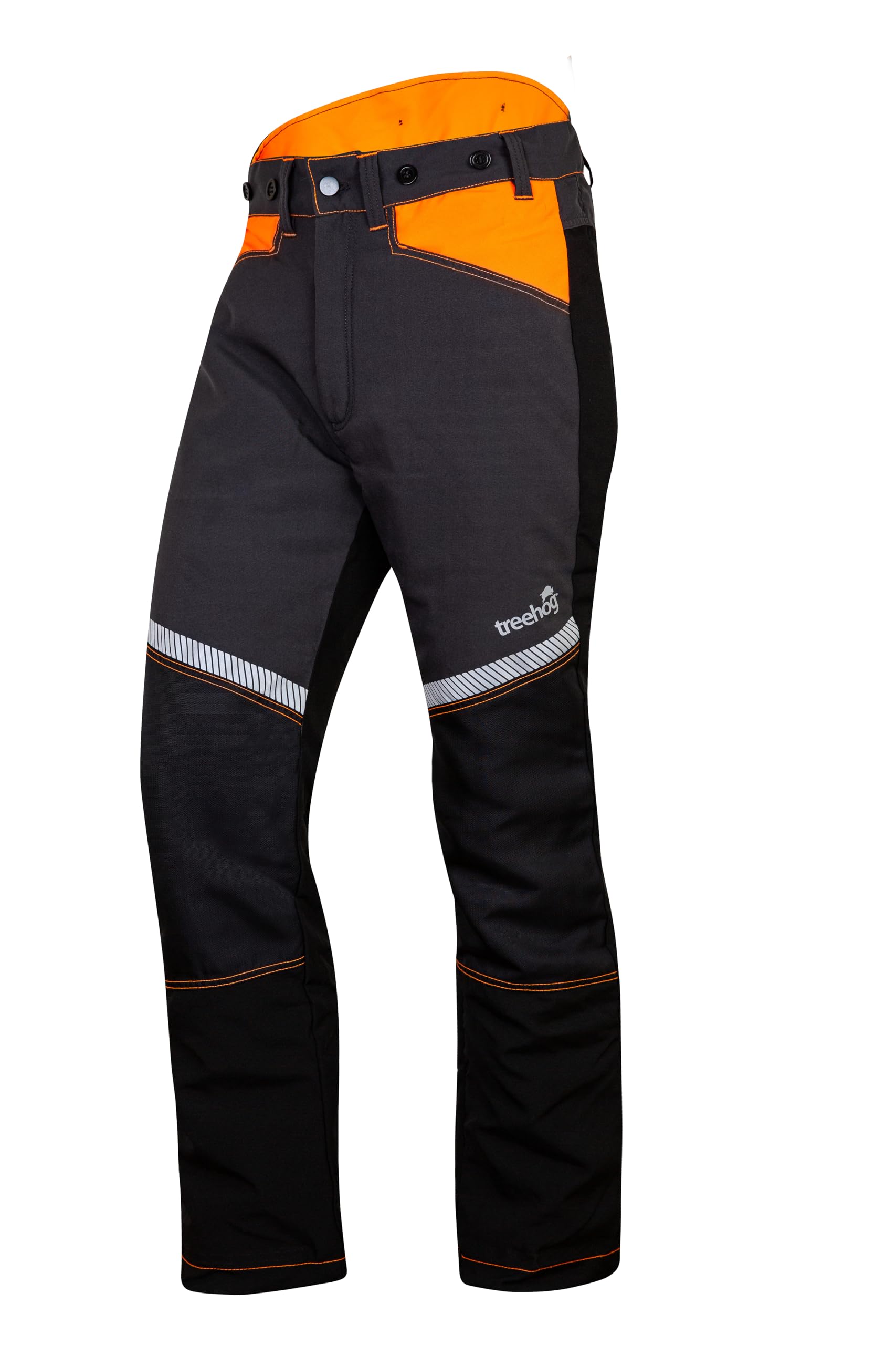 Treehog TH255 Chainsaw Trousers – Regular Fit – Class 1 (20m/s) Protection – EN ISO 11393-2 Certified – Type C Front Protection (UK, Alpha, XXL, Regular, Regular) Orange