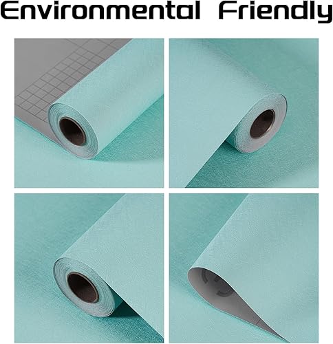 Miniatura 4 de Papel tapiz de seda azul para despegar y pegar, papel tapiz autoadhesivo de 15.7 x 98 pulgadas, papel de contacto de pared fácil de pegar para forro