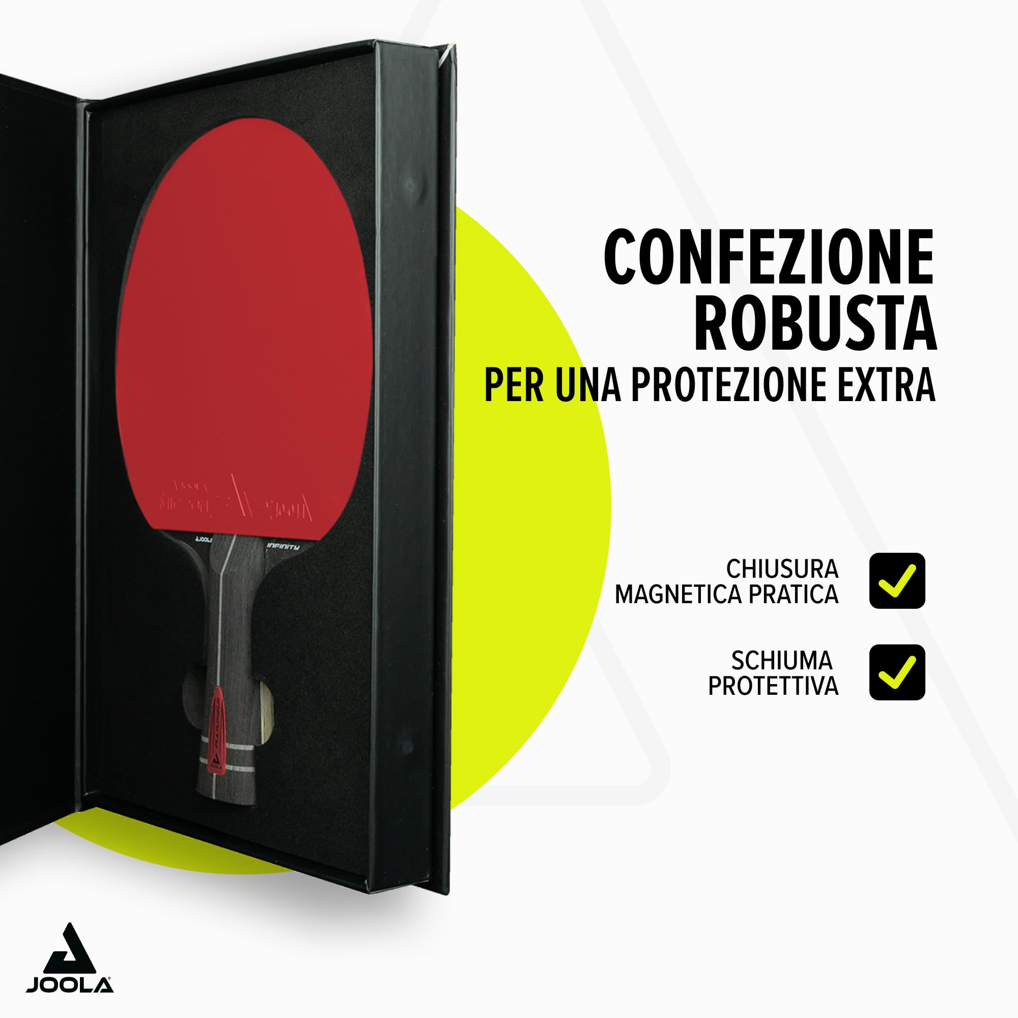 JOOLA Infinity - ITTF - Racchetta da Ping Pong Professionale in Carbonio Approvata per Giocatori esperti, con Fibra High-Tech Racchetta da Ping