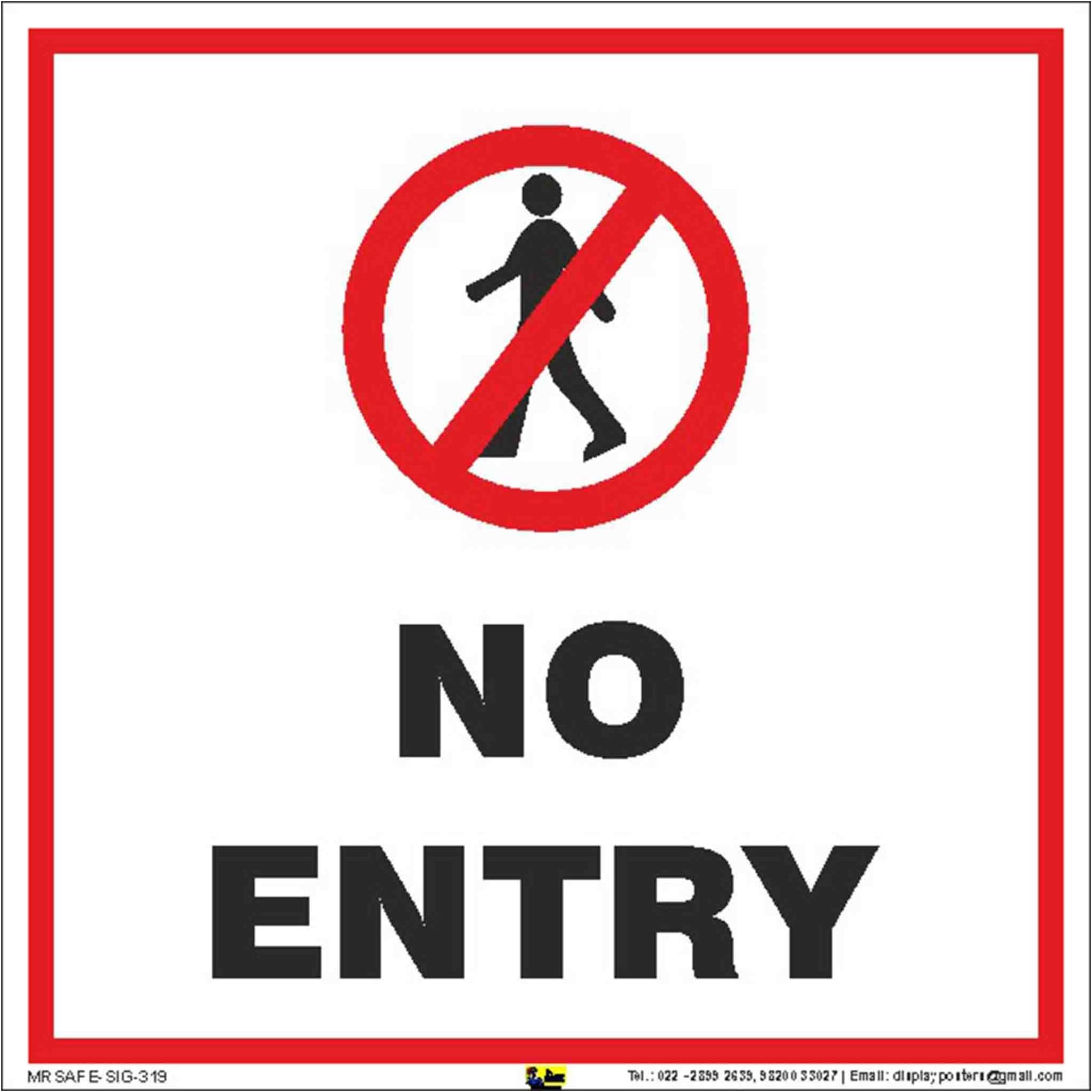 Mr. Safe - No Entry Sign PVC Sticker 8 inch X 8 inch
