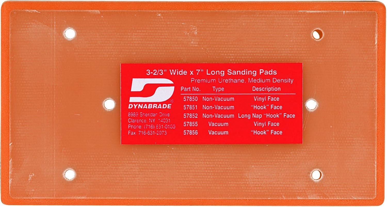 Dynabrade 57851 Non-Vacuum Dynabug Disc Pad, 3-2/3-Inch by 7-Inch