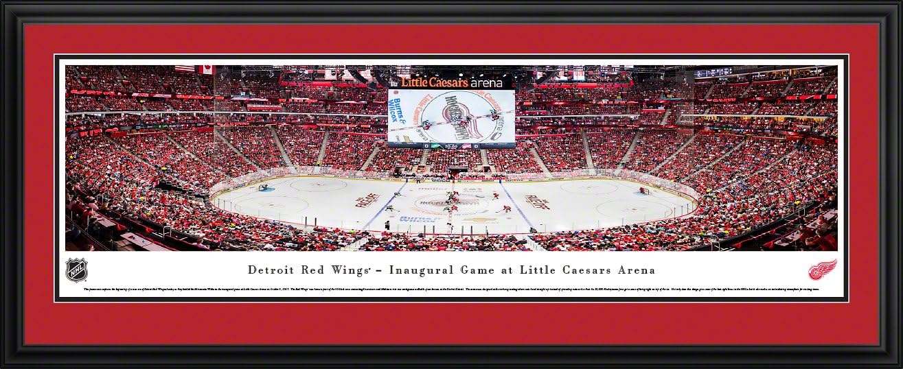 Detroit Red Wings, 1st Game at Lil Caesars - NHL Posters, Framed Pictures and Wall Decor by Blakeway Panoramas