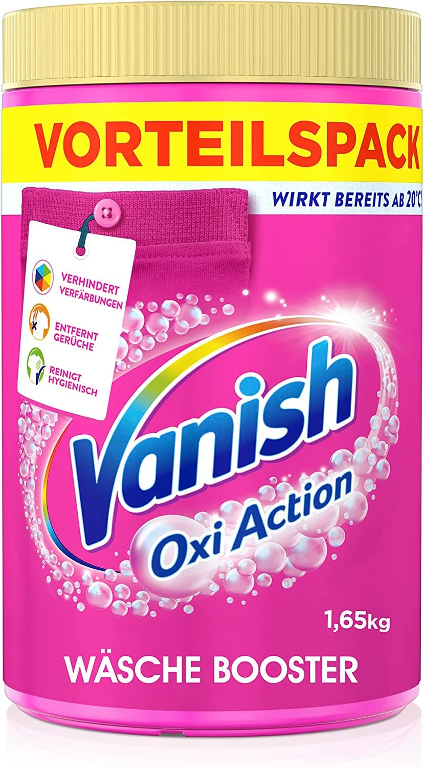 Vanish Oxi Action Wäsche Booster und Powerweiss Sparpack - Powerweiss Wäsche-Booster für weiße Wäsche & Wäsche-Booster für bunte Wäsche - 6 x 1,65 Kg