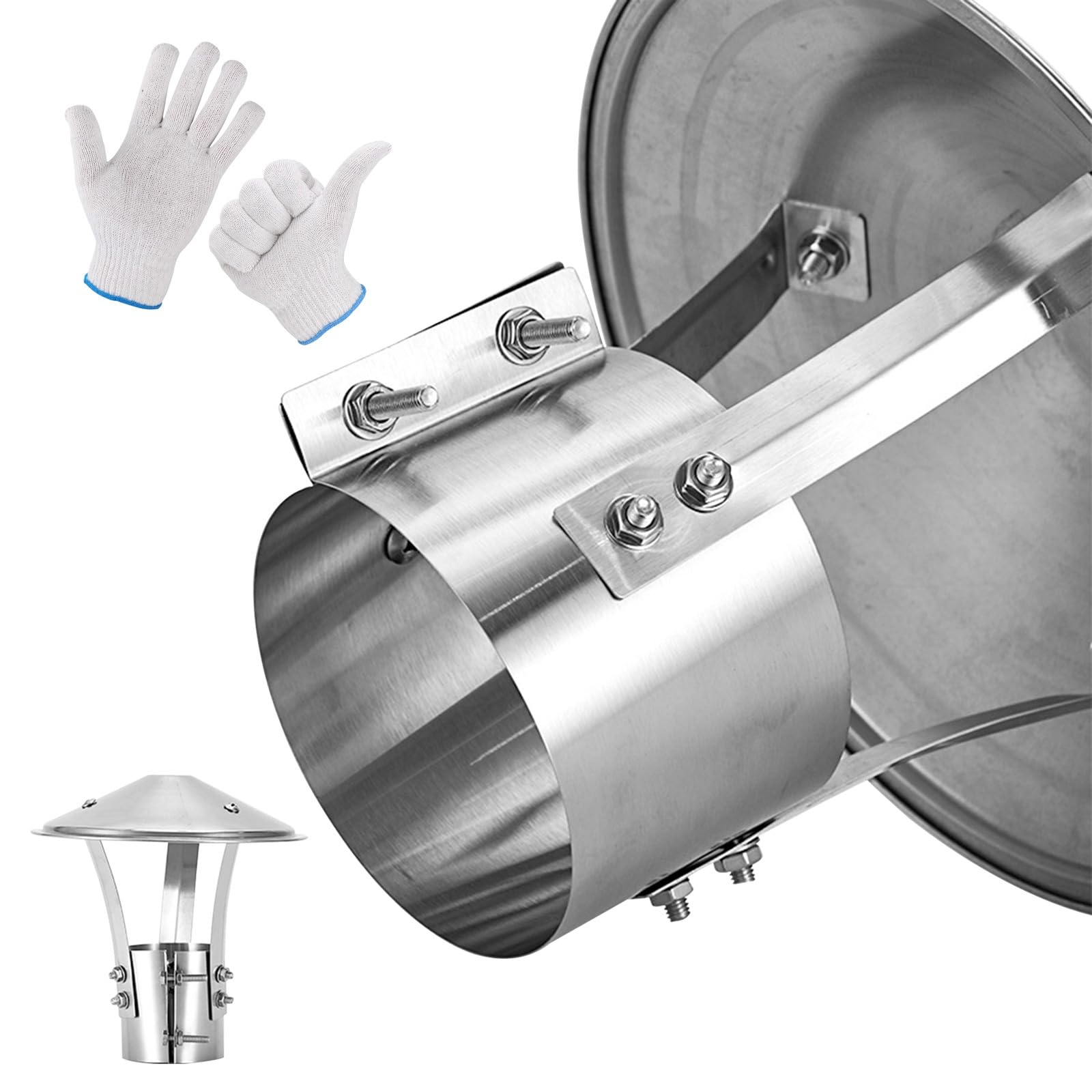 Copertura per Camino Acciaio Inox Copertura Antipioggia Canna Fumaria | Cappello del Camino Tetto Canna Fumaria Cappello per Sfiato del Tetto e Scarico, Tappo per Camino Antivento(250mm/10")