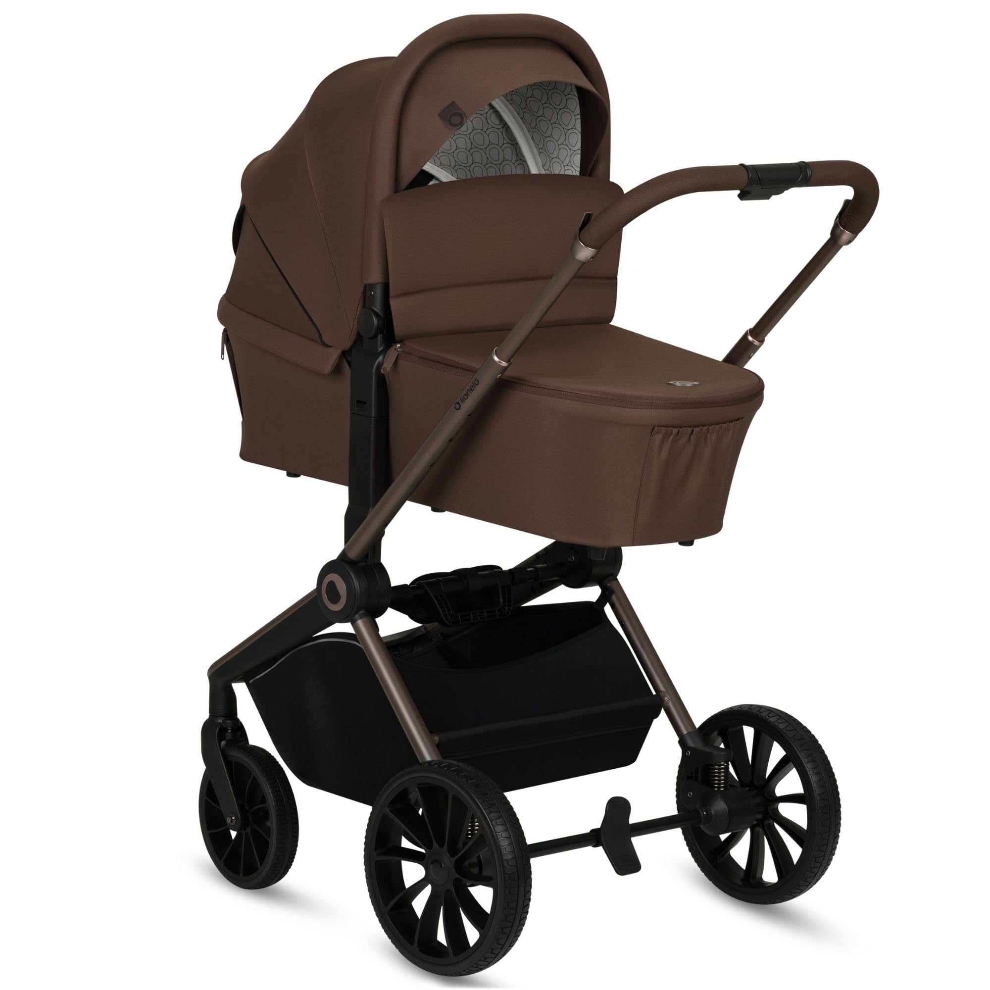 LIONELO MIKA PLUS 2 en 1 Cochecito de bebé 0-48 meses hasta 22 kg Capazo hasta 9 kg, Ajuste de Respaldo y Reposapiés, Suspensión, AiryDots, Ruedas de PU giratorias 360° Capota XXL