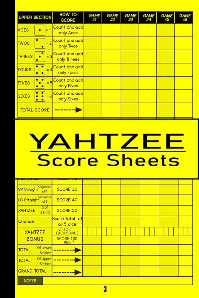 yahtzee-score-sheets-a-logbook-for-documenting-yahtzee-game-scores-and-statistics-allg-amn-fg-books-amazon-com for Free Yahtzee Score Cards Printable Yahtzee Score Sheets: A Logbook for Documenting Yahtzee Game Scores and Statistics: allg, amn fg: Books - Amazon.com for Free Yahtzee Score Cards Printable