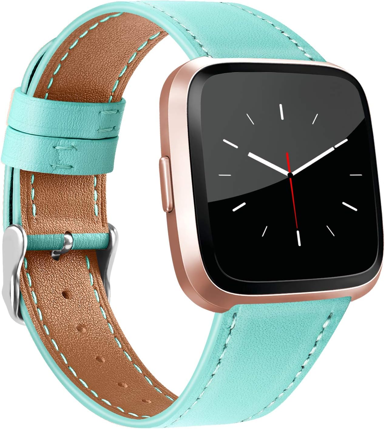 VANCLE Leather Band Compatible with Fitbit Versa Bands, Fitbit Versa Lite/Versa 2 Leather Bands and Fitbit Versa SE Accessories Bands for Women Men